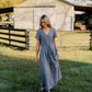 June Dress in Chambray Denim Linen