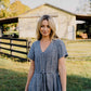 June Dress in Chambray Denim Linen