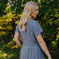 June Dress in Chambray Denim Linen