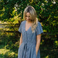 June Dress in Chambray Denim Linen