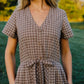 June Dress in Beige Plaid