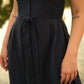 June Dress in Navy Linen - XS and S Left