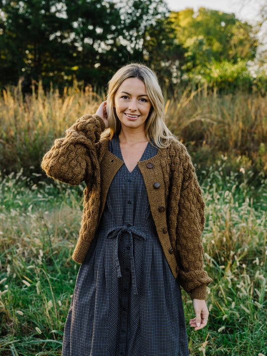 June Dress in Navy Plaid - XS Left