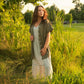 Paige Handwoven Cotton Relaxed Shirt Dress in Green Gingham