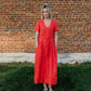 June Dress in Blood Orange Linen - S and M Left