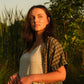 Paige Handwoven Cotton Relaxed Shirt Dress in Green Gingham