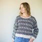 Kitty Pashmina Pullover in Black and White or Green and Pink Made to Order