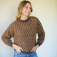 Faye Cotton Pullover in Chestnut and Navy Made to Order