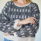 Kitty Pashmina Pullover in Black and White or Green and Pink Made to Order