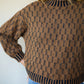 Faye Cotton Pullover in Chestnut and Navy Made to Order