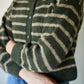 Leota Striped Wool Cardigan in Green and Beige Made to Order
