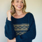 Ola Pashmina Pullover in Opal and Chestnut or Brown and Cream Made to Order