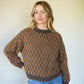 Faye Cotton Pullover in Chestnut and Navy Made to Order