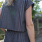 Handwoven Cotton Crop Pants in Midnight Chambray Made to Order