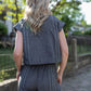 Handwoven Cotton Crop Pants in Midnight Chambray Made to Order