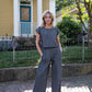 Handwoven Cotton Crop Pants in Midnight Chambray Made to Order