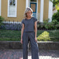 Handwoven Cotton Crop Pants in Midnight Chambray Made to Order