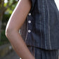 Handwoven Cotton Crop Pants in Midnight Chambray Made to Order