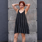 Ruthi Handwoven Cotton Dress in Black and White Stripe - XS Sample