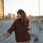 Imogene Oversized Wool Henley in Rust Made to Order