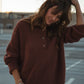 Imogene Oversized Wool Henley in Rust Made to Order