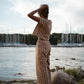 Katie Handwoven Cotton Set in Mustard and Cream Stripe - S and M Pants Left