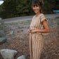 Katie Handwoven Cotton Crop Set in Mustard and Cream Stripe Made to Order