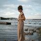 Katie Handwoven Cotton Set in Mustard and Cream Stripe - S and M Pants Left