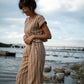 Katie Handwoven Cotton Set in Mustard and Cream Stripe - S and M Pants Left