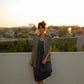 Paige Handwoven Cotton Relaxed Shirt Dress in Green Gingham