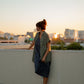 Paige Handwoven Cotton Relaxed Shirt Dress in Green Gingham