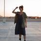 Paige Handwoven Cotton Relaxed Shirt Dress in Green Gingham