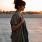 Paige Handwoven Cotton Relaxed Shirt Dress in Green Gingham