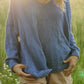 Chloe Textured V Knit Pullover in Periwinkle Made to Order