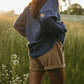 Chloe Textured V Knit Pullover in Periwinkle Made to Order