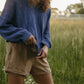 Chloe Textured V Knit Pullover in Periwinkle Made to Order