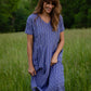 Eloise Handwoven Cotton Dress in Periwinkle Made to Order