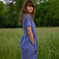 Eloise Handwoven Cotton Dress in Periwinkle Made to Order