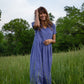Eloise Handwoven Cotton Dress in Periwinkle Made to Order