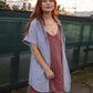 Paige Handwoven Cotton Relaxed Shirt Dress in Blue and White Pin-Stripe Made to Order