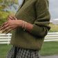 Imogene Oversized Wool Henley in Moss Made to Order
