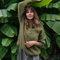 Imogene Oversized Wool Henley in Moss Made to Order
