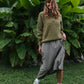 Imogene Oversized Wool Henley in Moss Made to Order