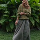 Imogene Oversized Wool Henley in Moss Made to Order