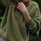 Imogene Oversized Wool Henley in Rust Made to Order
