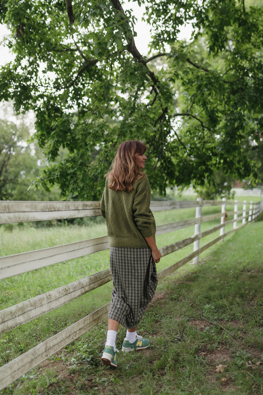 Imogene Oversized Wool Henley in Moss - Pre-Order 1/30