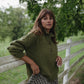 Imogene Oversized Wool Henley in Moss Made to Order