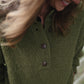 Imogene Oversized Wool Henley in Moss Made to Order