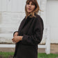 Portuguese Wool Pieper Coat in Black and Brown Herringbone - L and XL Left