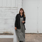 Portuguese Wool Pieper Coat in Black and Brown Herringbone - L and XL Left